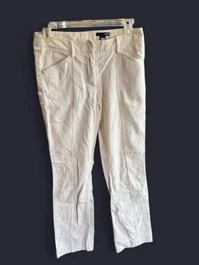 H&M Cream Straight-Leg Pants with Front Seams
